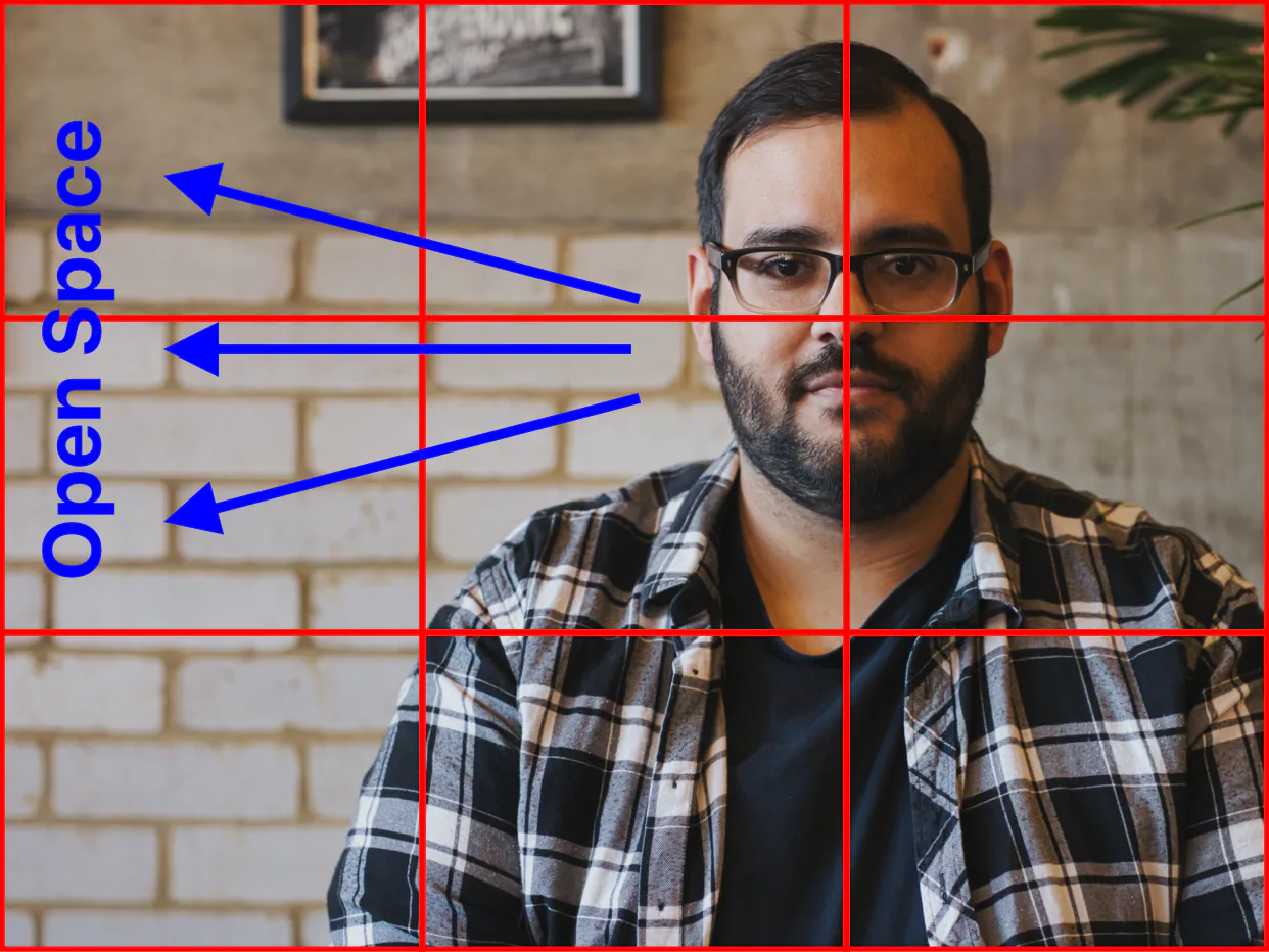 Portrait with open space composition