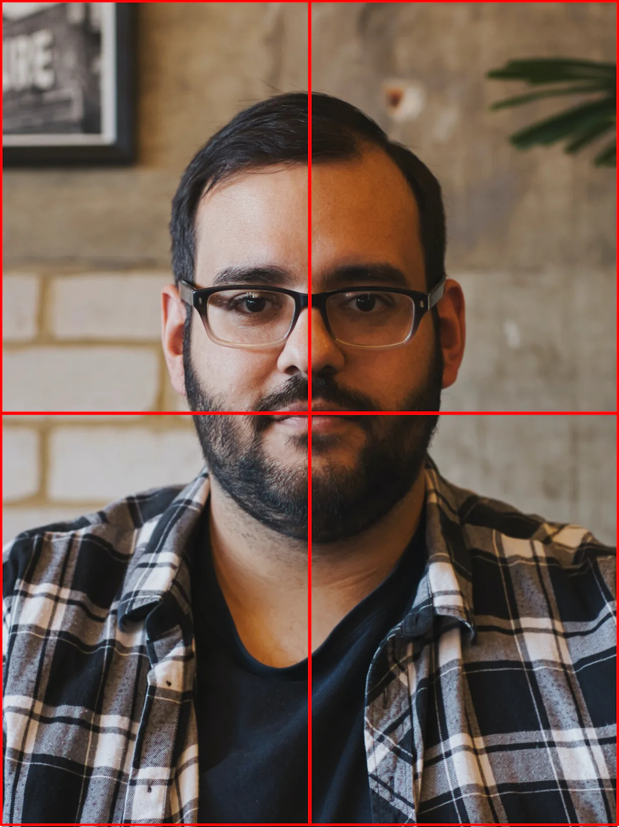 Symmetry portrait composition