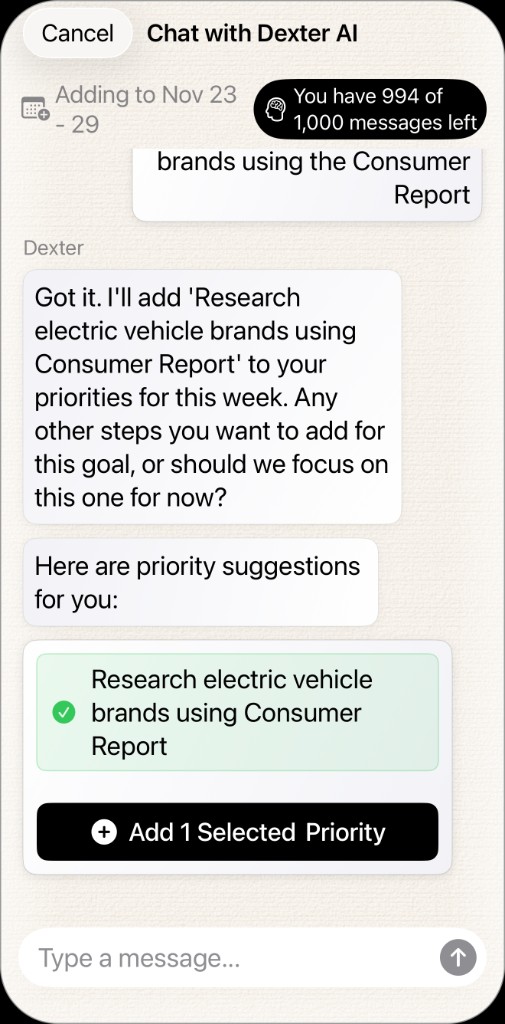 Focus on Five — Dexter AI suggests a priority