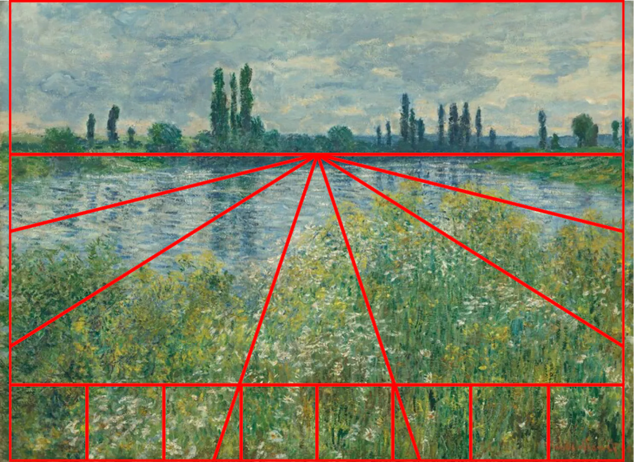 Landscape depth - Claude Monet Banks of the Seine Vétheuil 1880