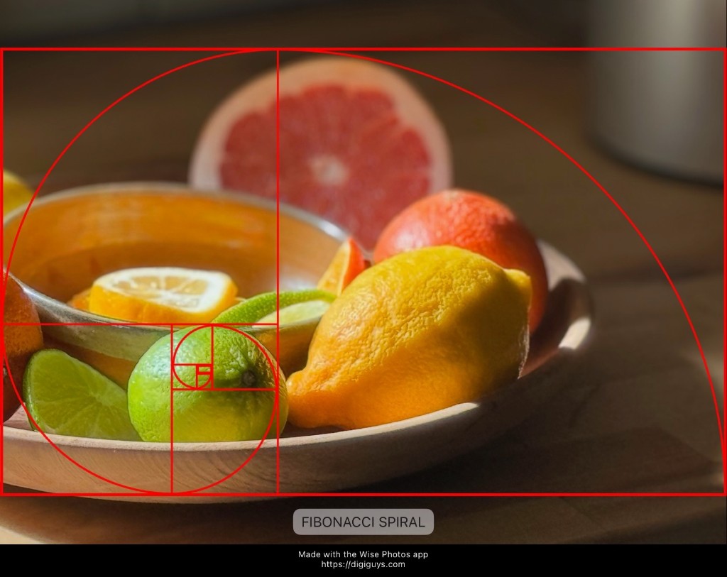 Wise Photos app Fibonacci Spiral