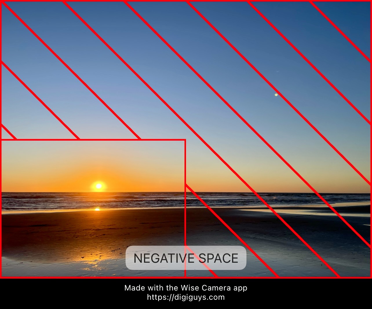 Wise Camera app Negative Space composition rule