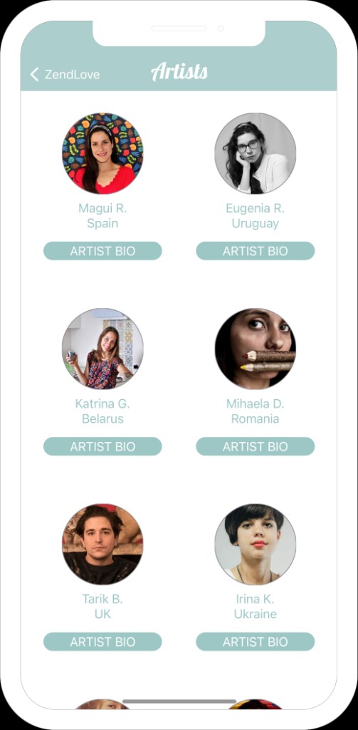 ZendLove Artists page