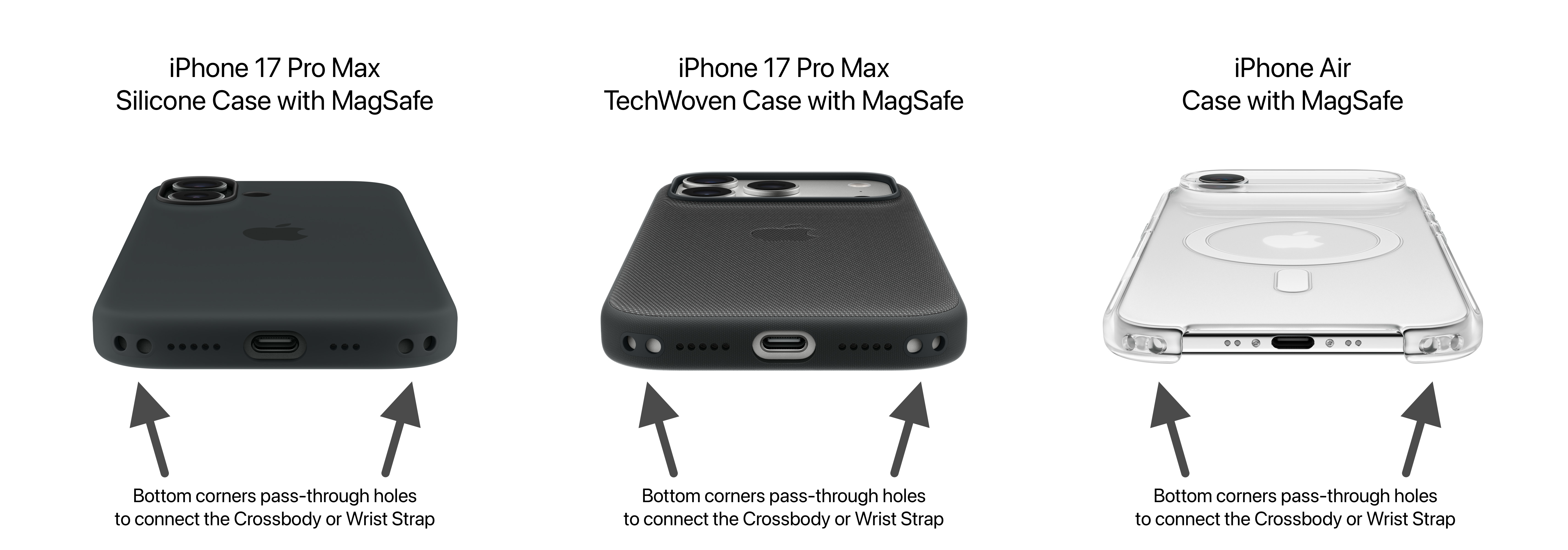 iPhone cases with pass-through bottom corners holes