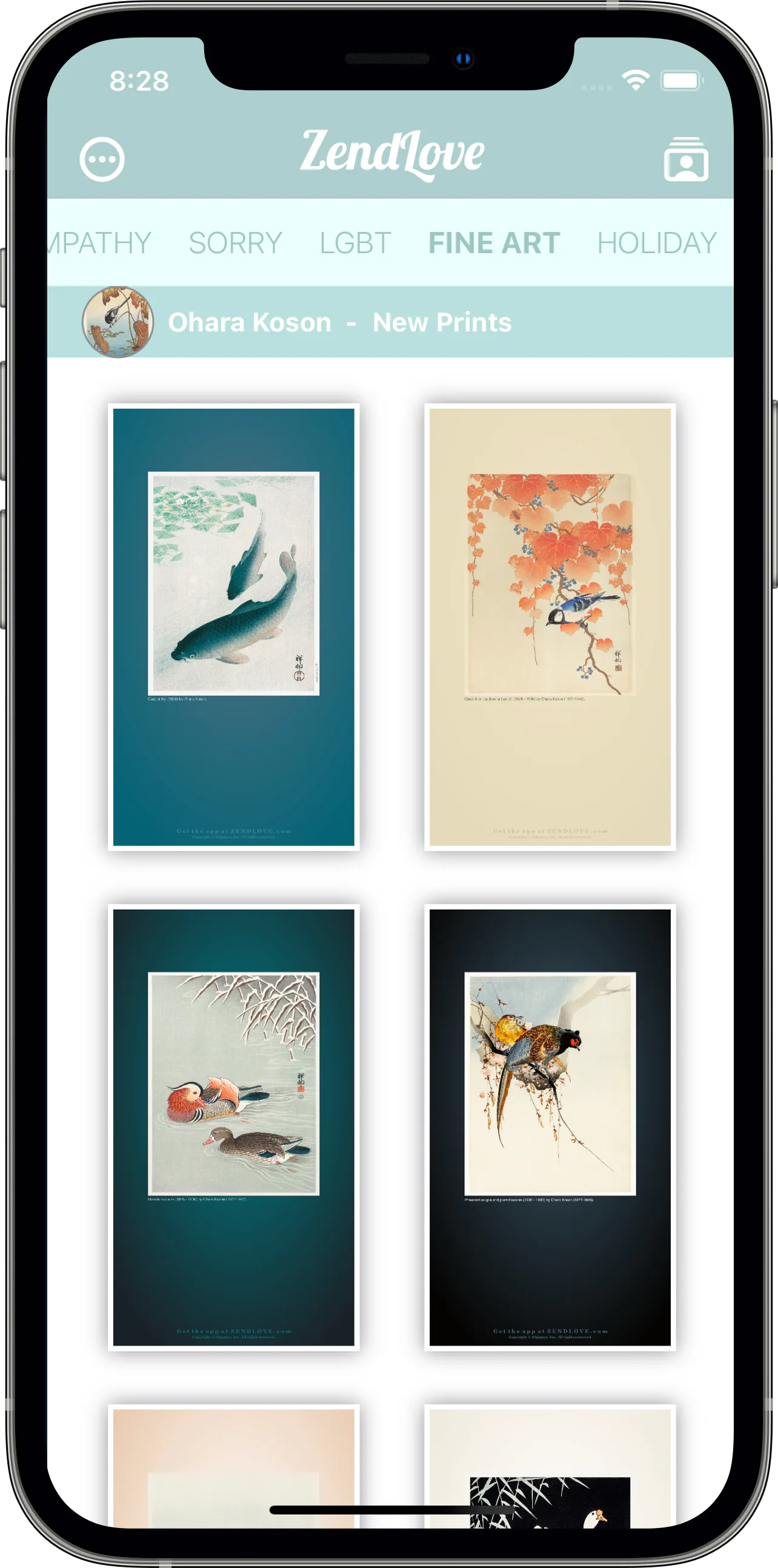 ZendLove Fine Art greeting cards