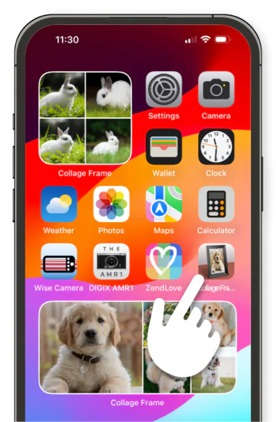 Customize iPhone Home Screens by mixing and matching collage widget sizes