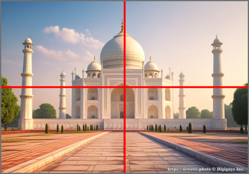 Symmetry — Taj Mahal centered on axis
