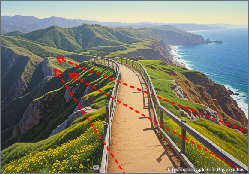 Leading Lines — coastal path guiding the eye