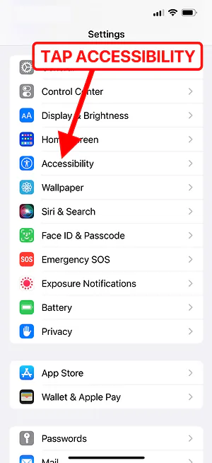 Settings — Accessibility