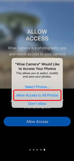 Wise Camera — installation permission prompt