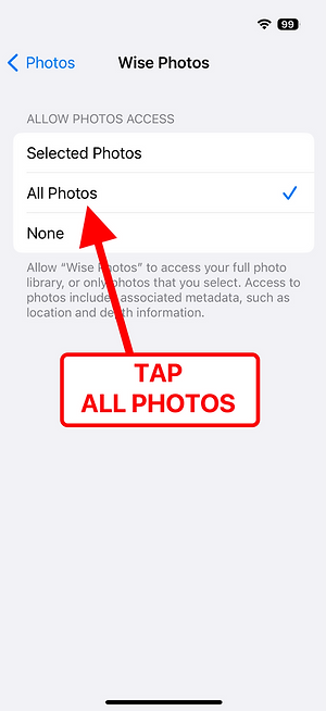 Wise Photos — All Photos checked