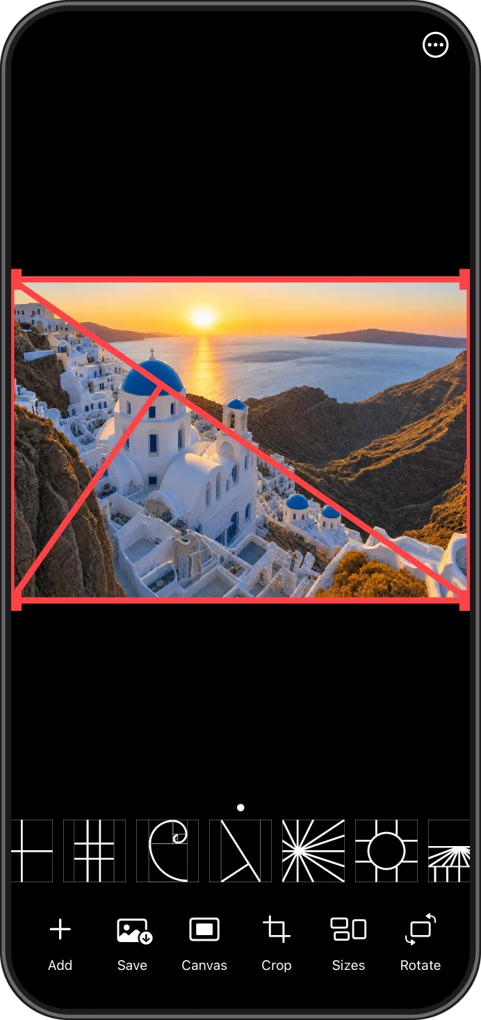 Wise Photos & Painting Golden Triangle composition on iPhone
