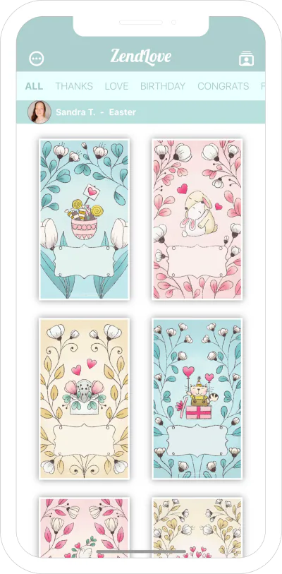 ZendLove greeting card — flower illustration