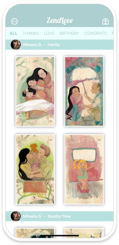 ZendLove Family greeting card collection