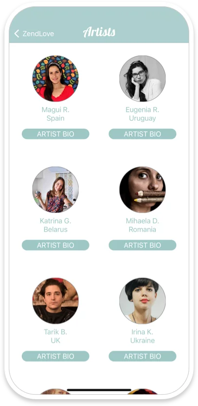 ZendLove artist community list